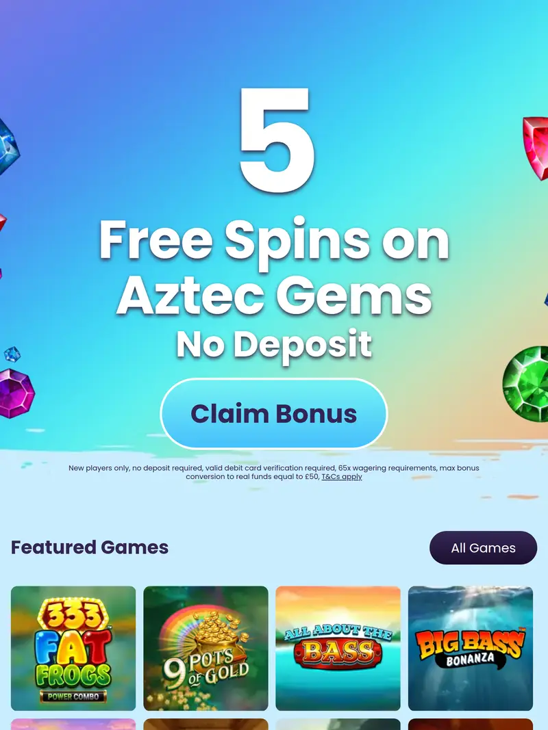 Free Spins No Deposit - homepage (tablet)