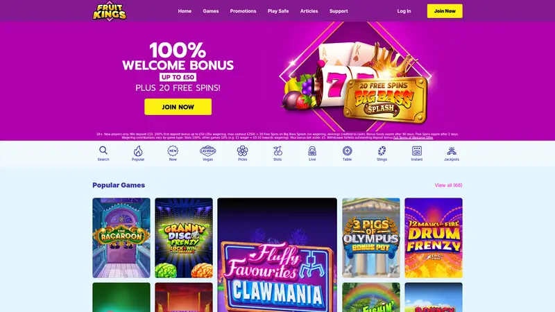 Fruit Kings - homepage (desktop)