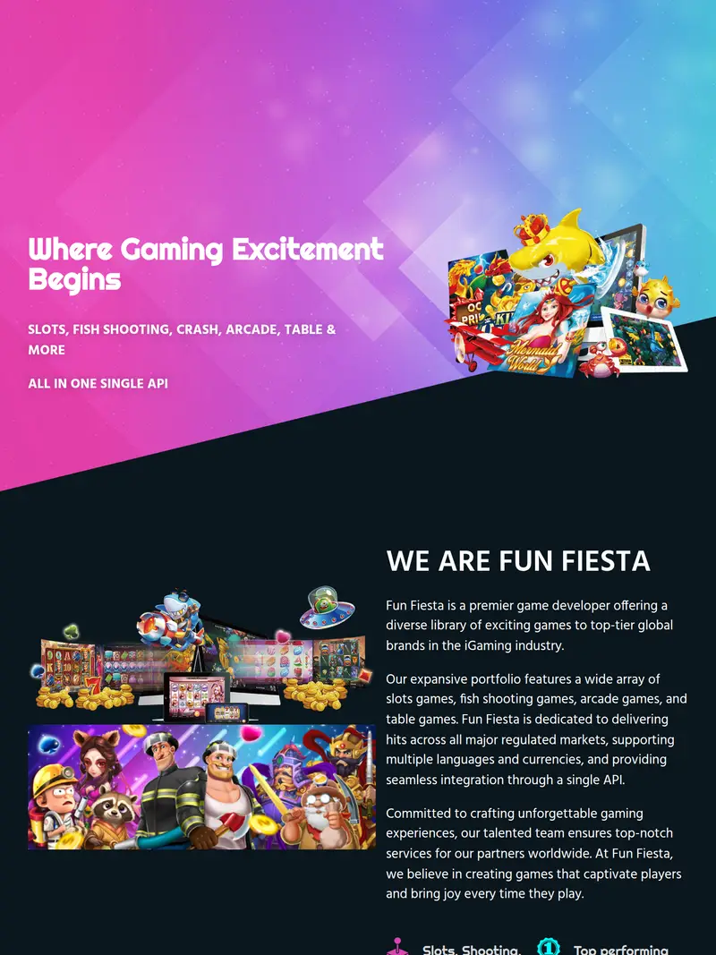 Fun Fiesta - homepage (tablet)