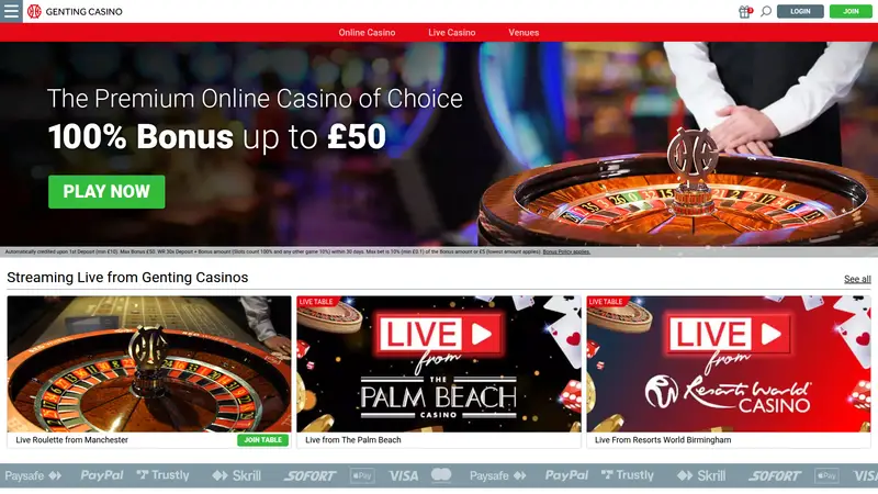 Genting Casino - homepage (desktop)