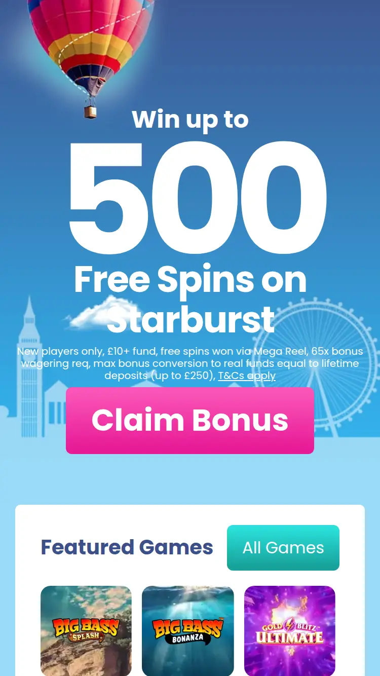 Goodday Slots - homepage (mobile)