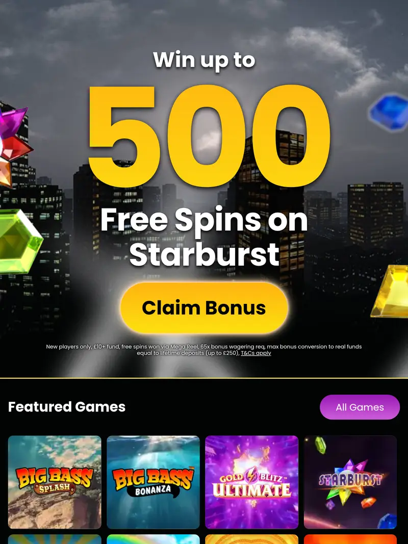 Gotham Slots - homepage (tablet)