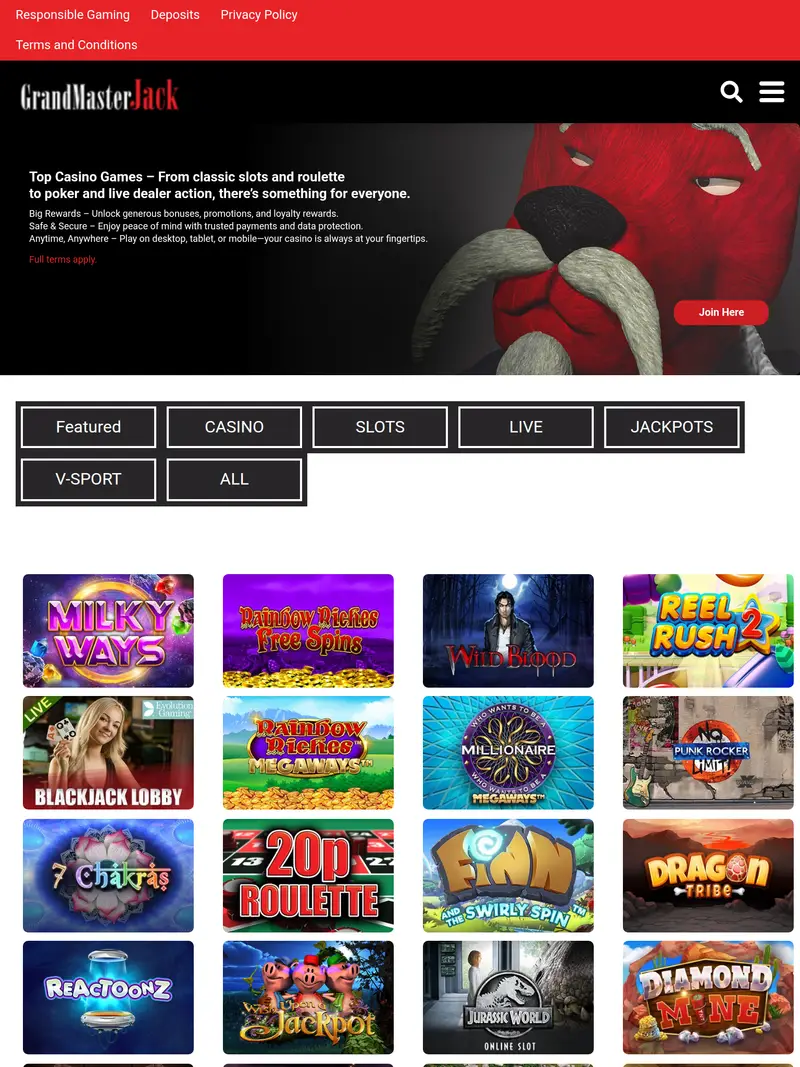 Grandmaster Jack - homepage (tablet)