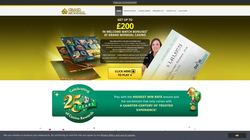 Grand Mondial - homepage (desktop)