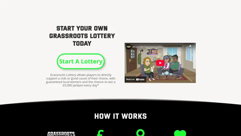 Grassroots Lottery - homepage (desktop)