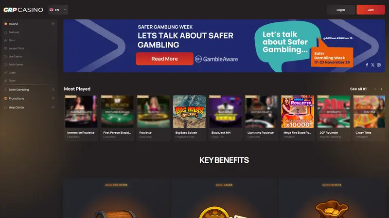 Grp Casino - homepage (desktop)