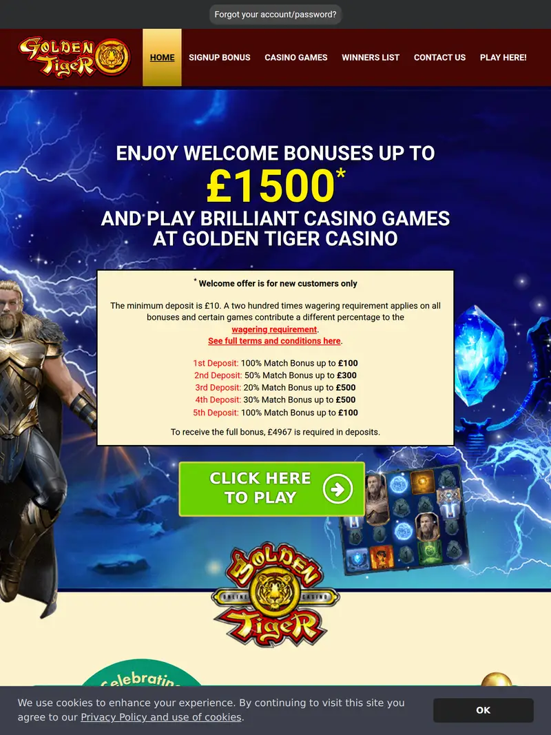 GT Casino - homepage (tablet)