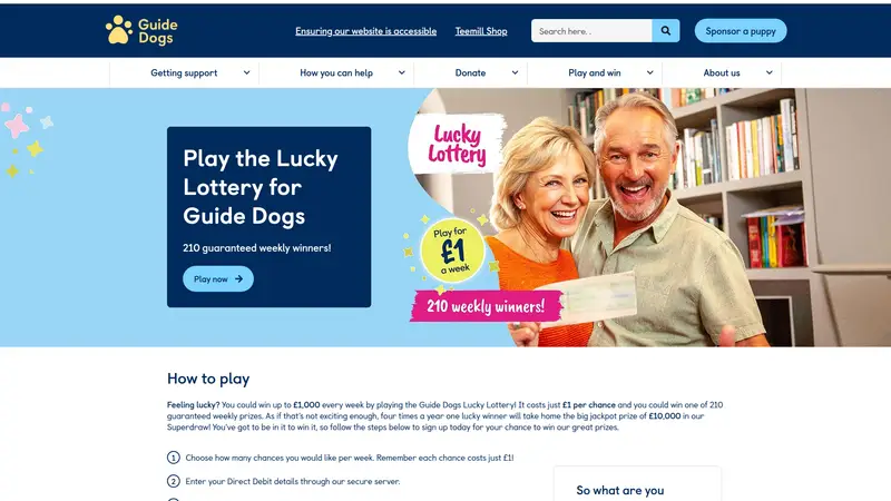 Guide Dogs - homepage (desktop)