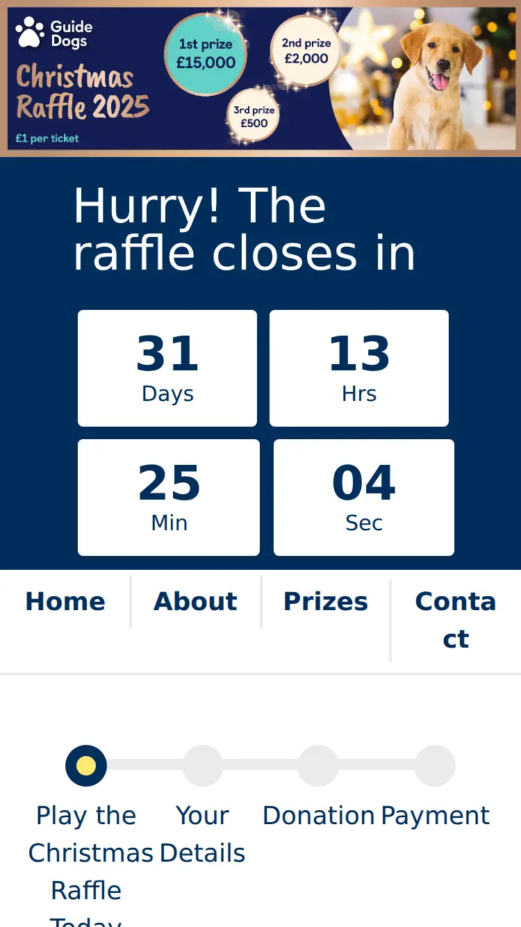 Guide Dogs - homepage (mobile)