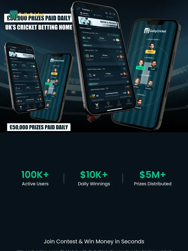 Gully Cricket - homepage (tablet)