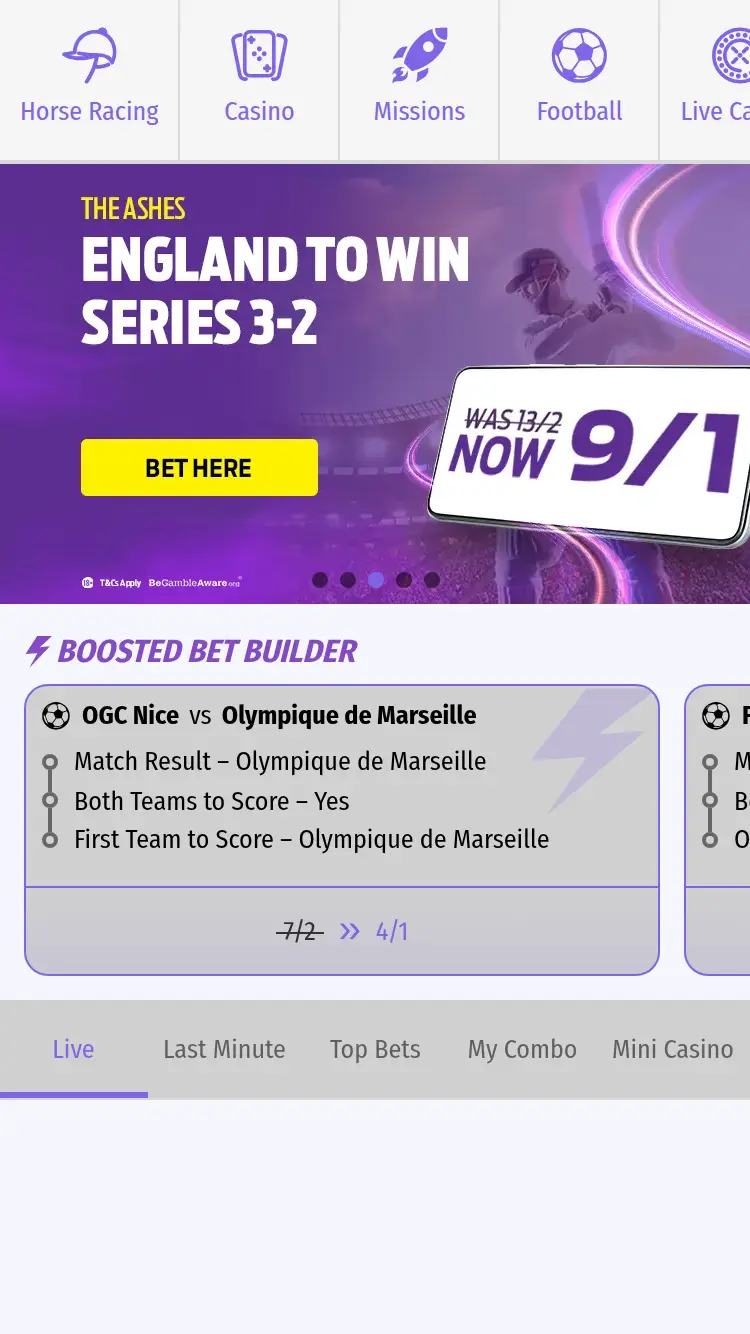 Hollywood Bets - homepage (mobile)