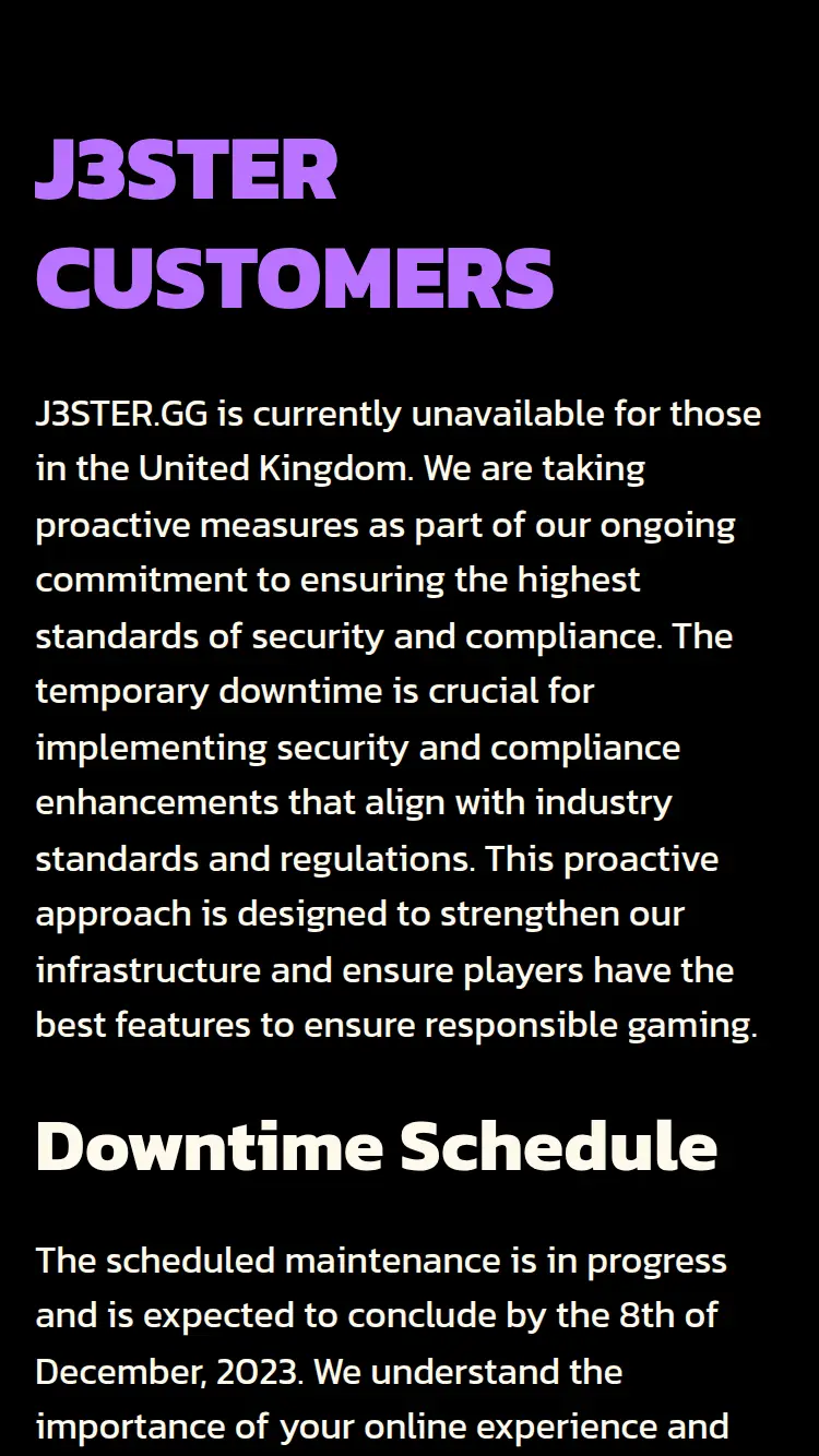 J3ster - homepage (mobile)