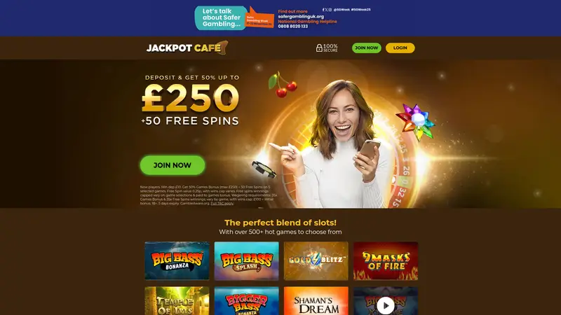Jackpot Cafe - homepage (desktop)
