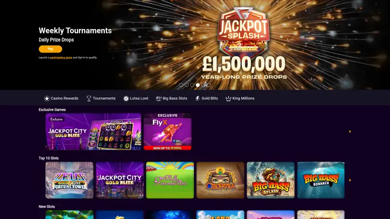Jackpotcity Casino - homepage (desktop)