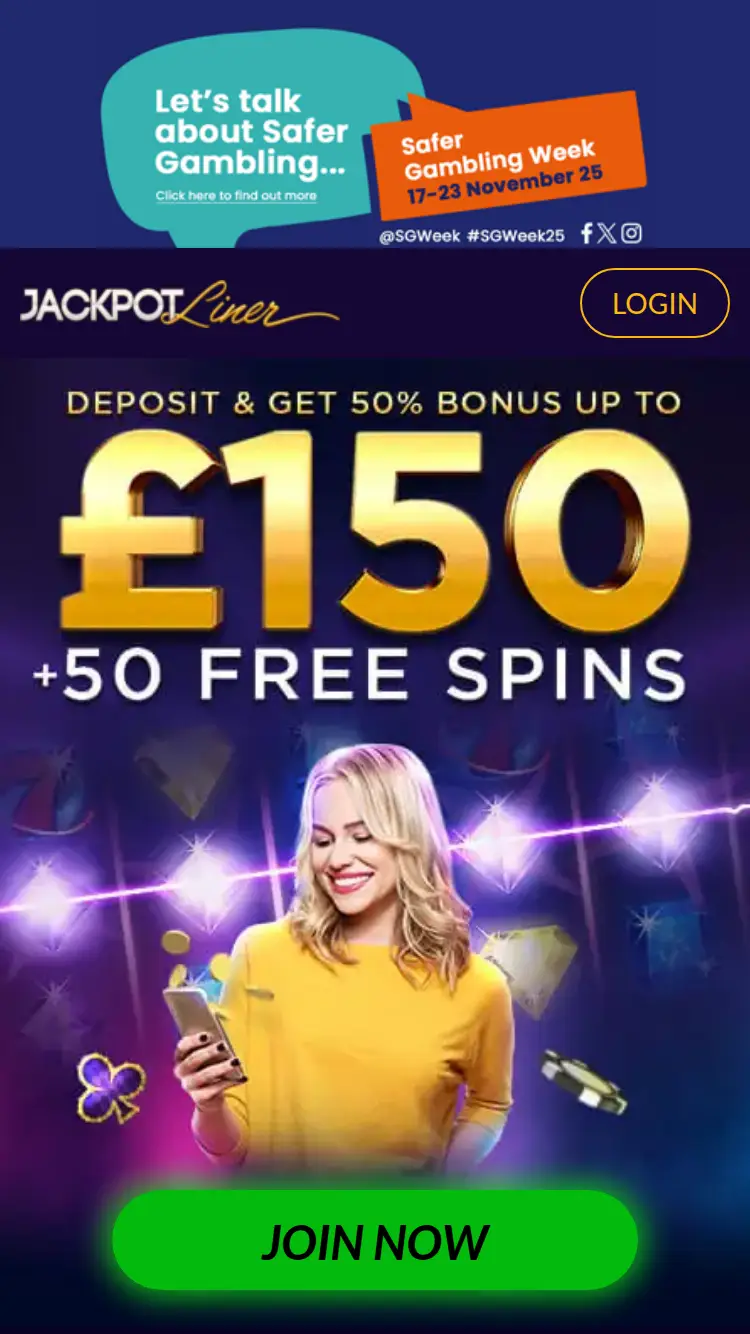Jackpot Liner - homepage (mobile)