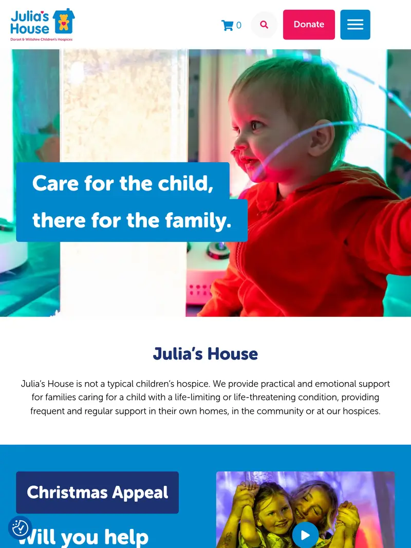 Julias House - homepage (tablet)