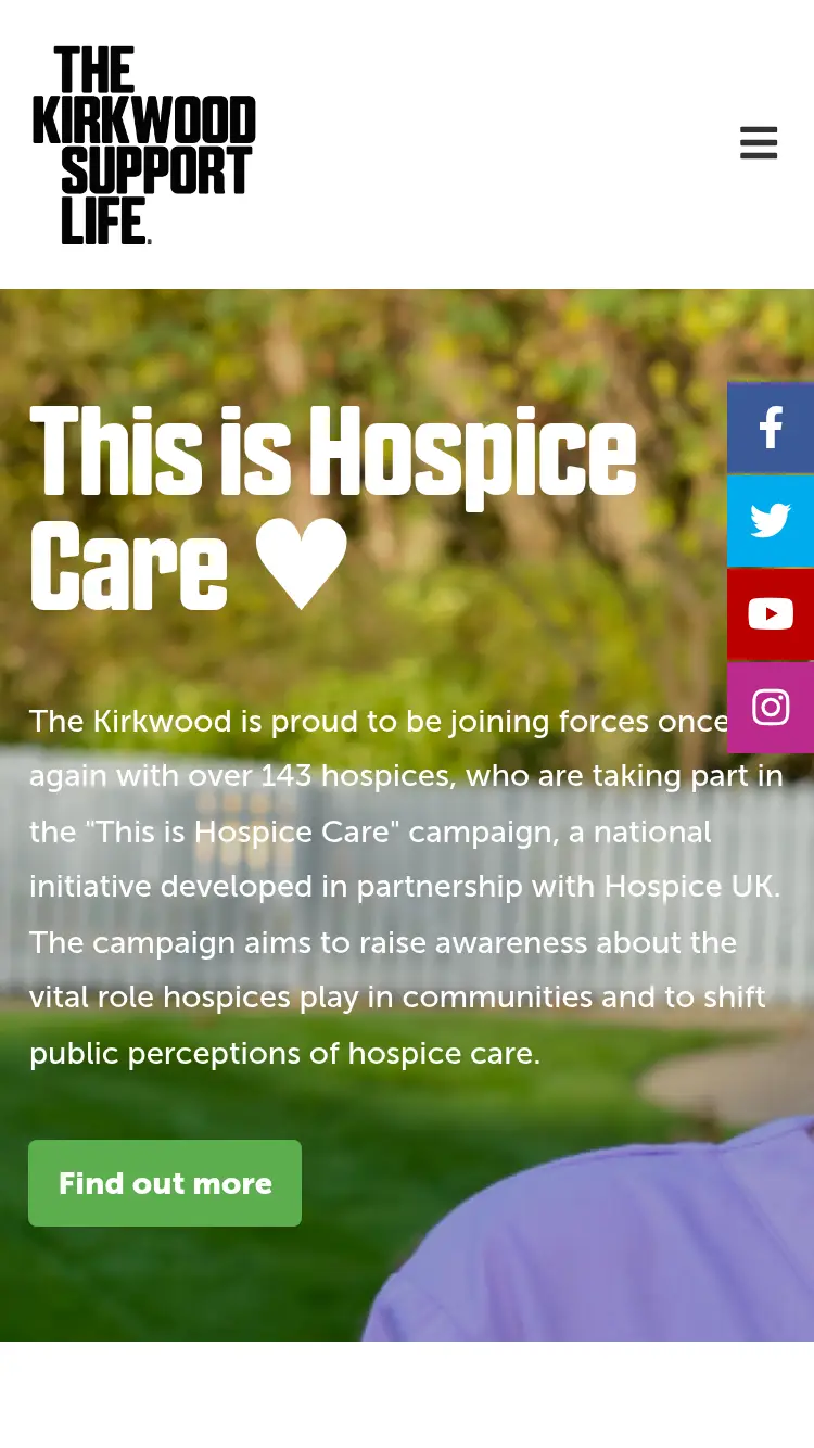 Kirkwood Hospice - homepage (mobile)