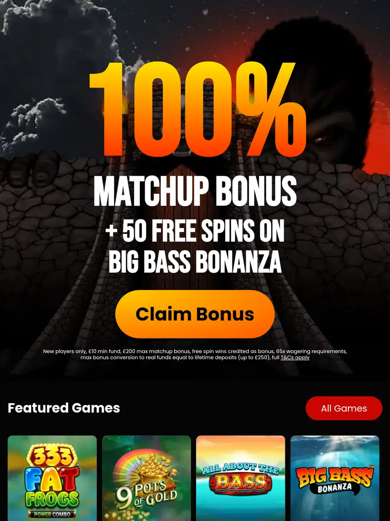 Kong Casino - homepage (tablet)