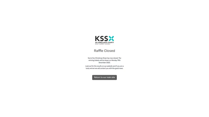 KSS Christmas Draw Raffle - homepage (desktop)
