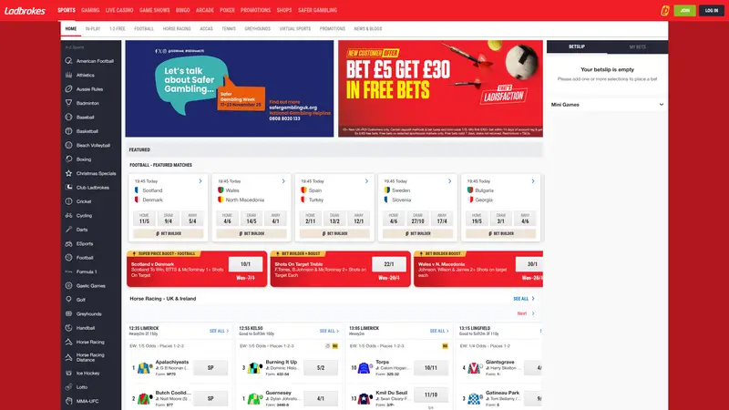 Ladbrokes - homepage (desktop)
