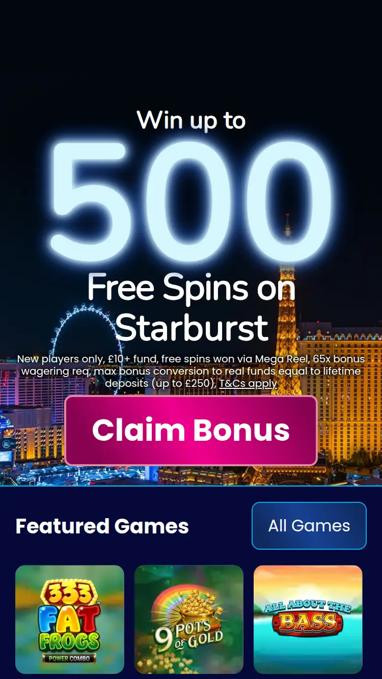 Late Casino - homepage (mobile)