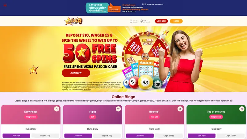 Loadsa Bingo - homepage (desktop)