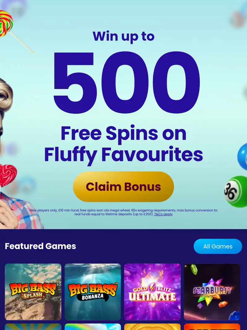 Lollipop Bingo - homepage (tablet)