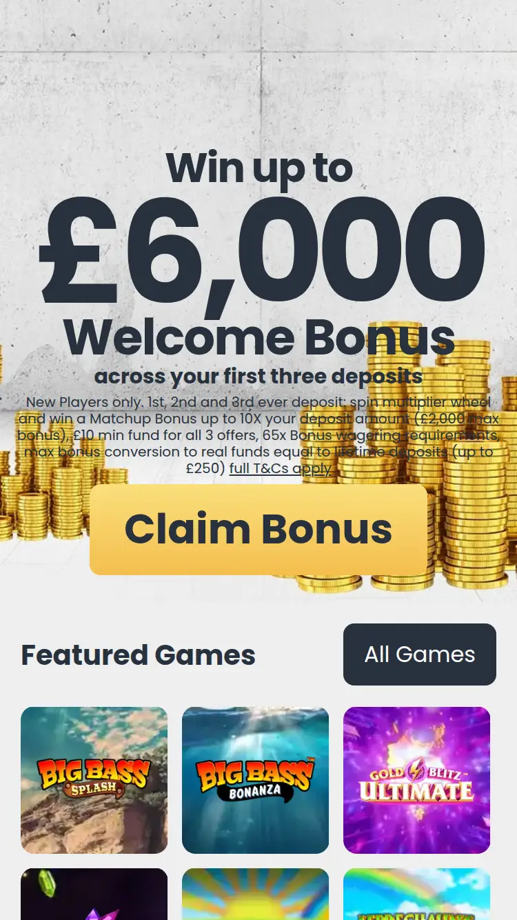 Loot Casino - homepage (mobile)