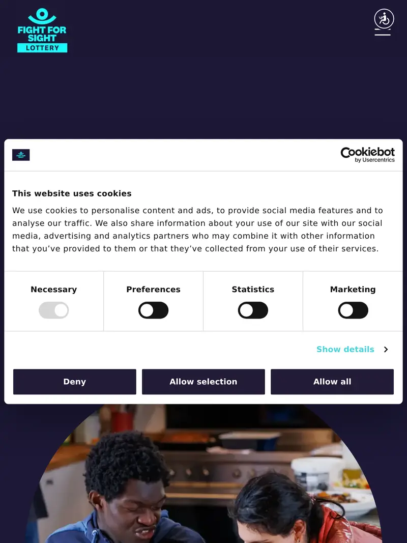 Fight for Sight Lottery - homepage (tablet)