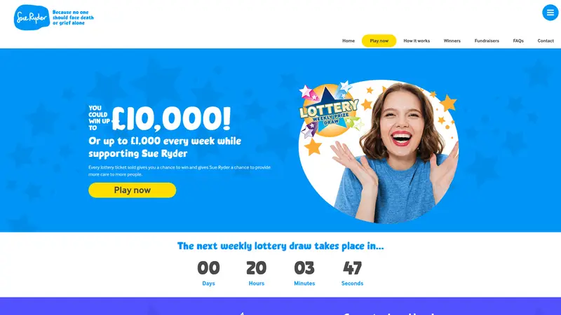 Lottery.sueryder - homepage (desktop)
