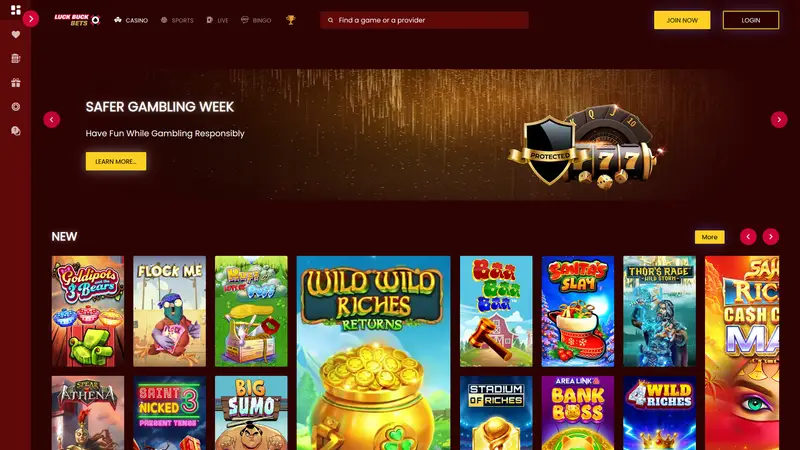 Luck Buck Bets - homepage (desktop)