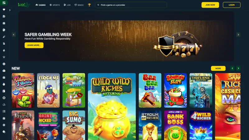 Luck City - homepage (desktop)