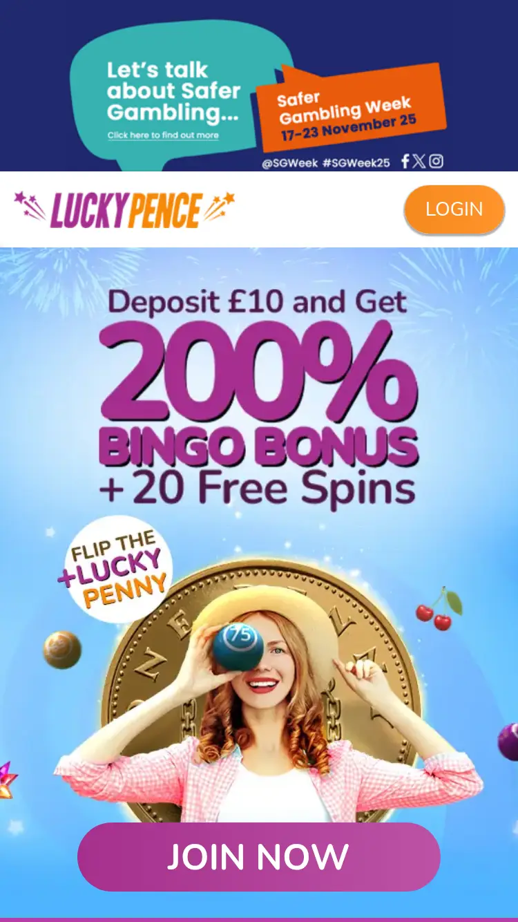 Lucky Pence - homepage (mobile)