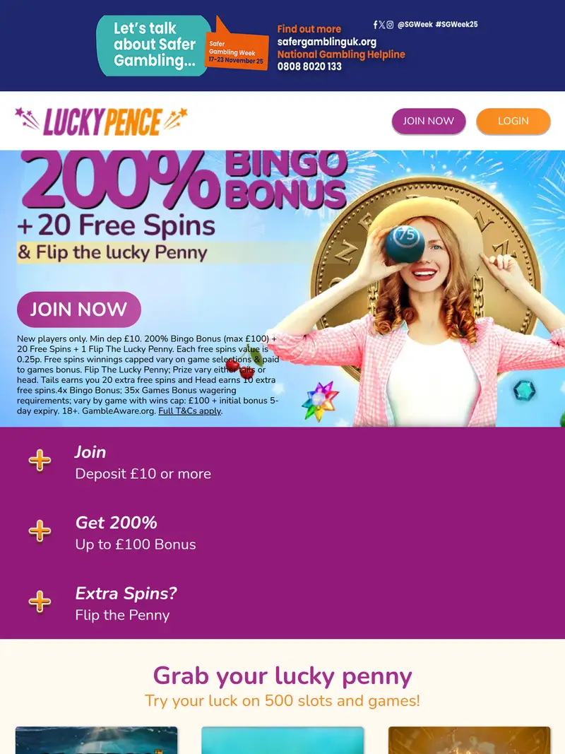 Lucky Pence - homepage (tablet)