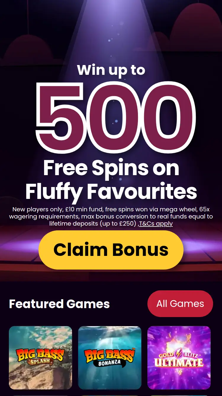 Lucky Wheel Bingo - homepage (mobile)