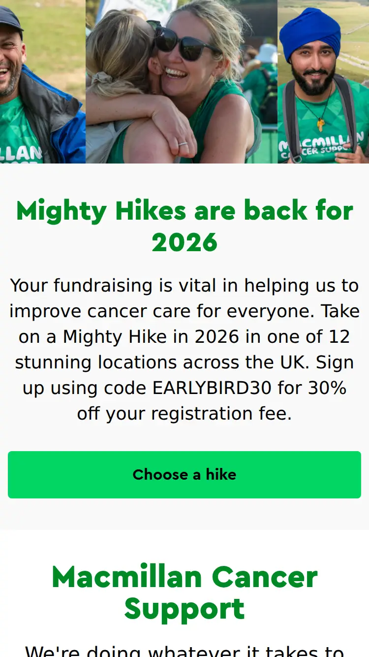 Macmillan - homepage (mobile)