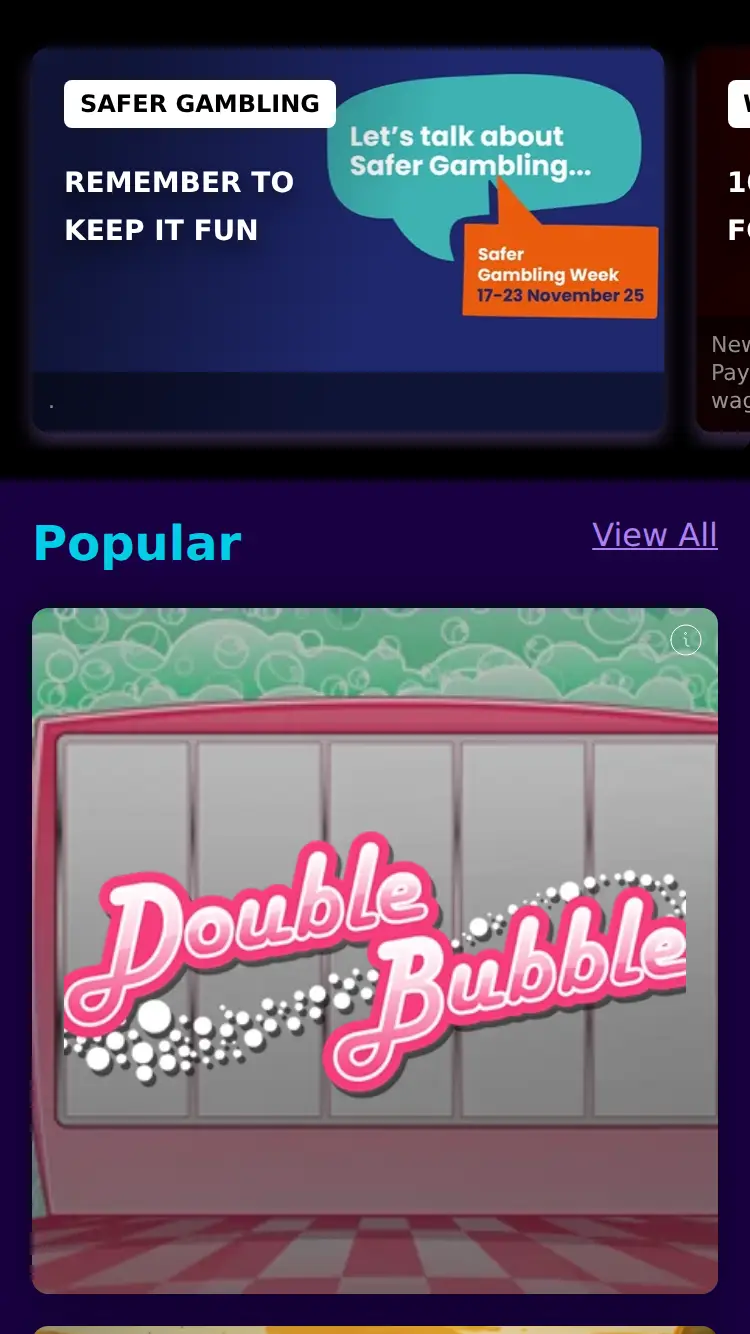 Magical Vegas - homepage (mobile)