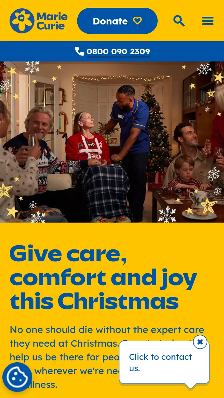 Marie Curie - homepage (mobile)