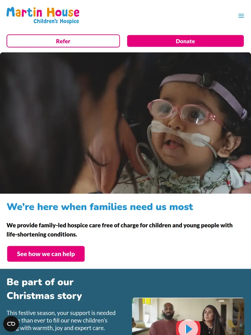 Martin House - homepage (tablet)