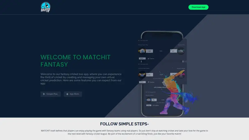 Match It Sports - homepage (desktop)