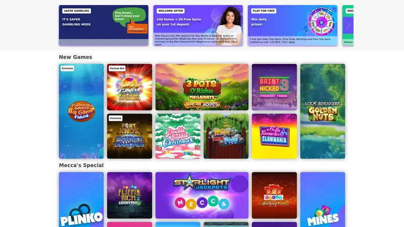 Mecca Games - homepage (desktop)