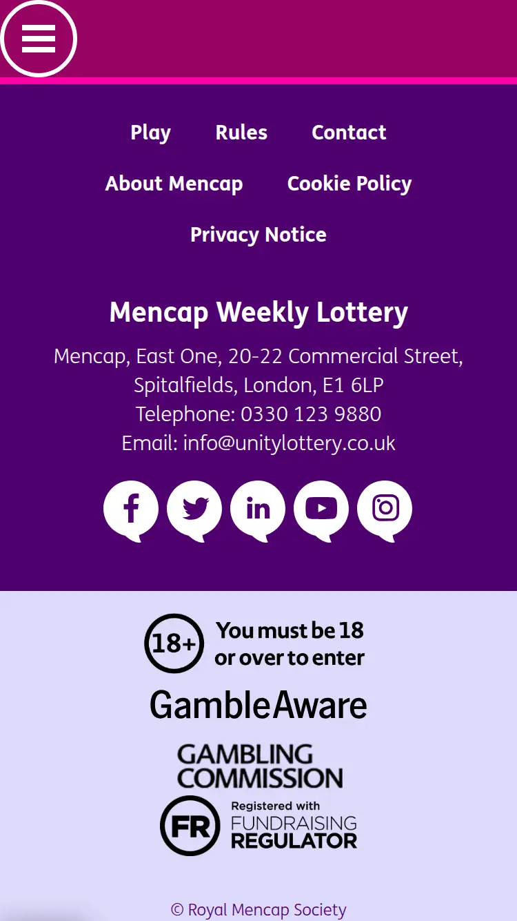 Mencap - homepage (mobile)