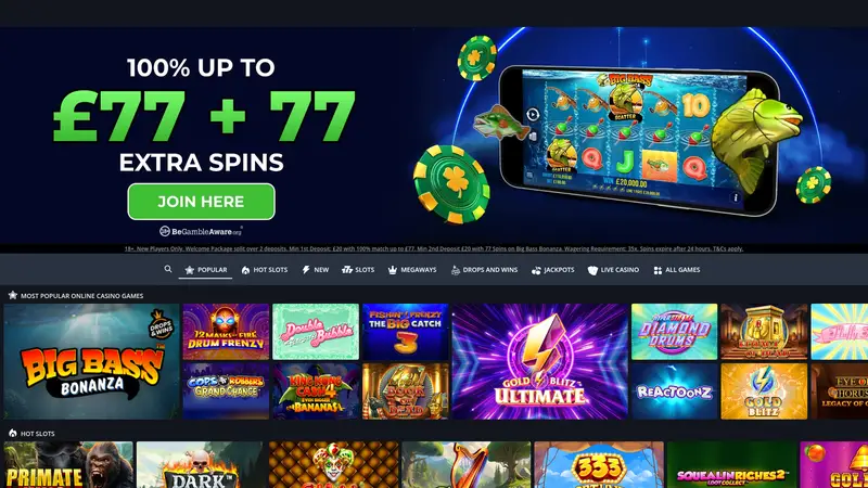 Mr Luck - homepage (desktop)