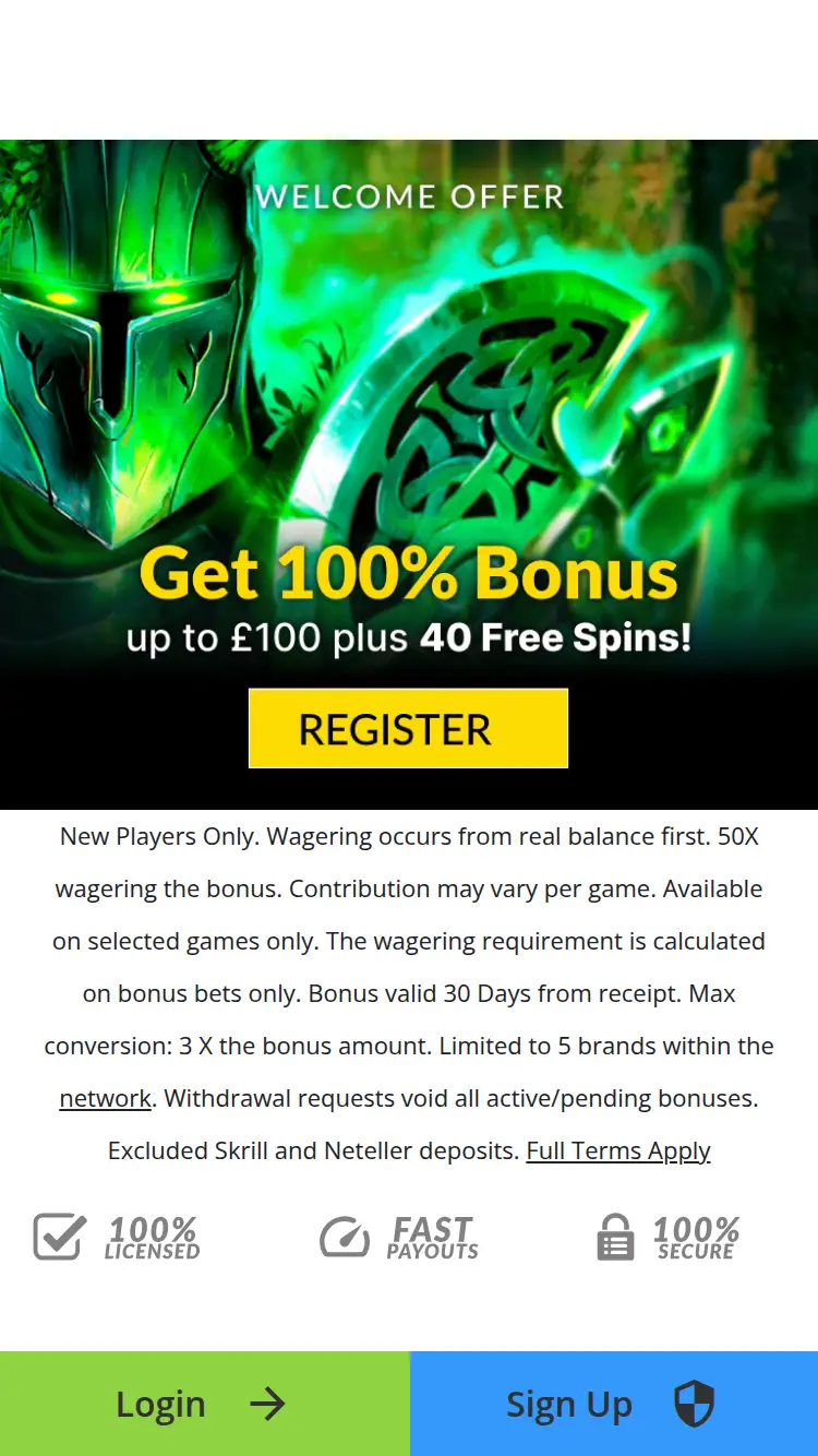 Mr Slot - homepage (mobile)