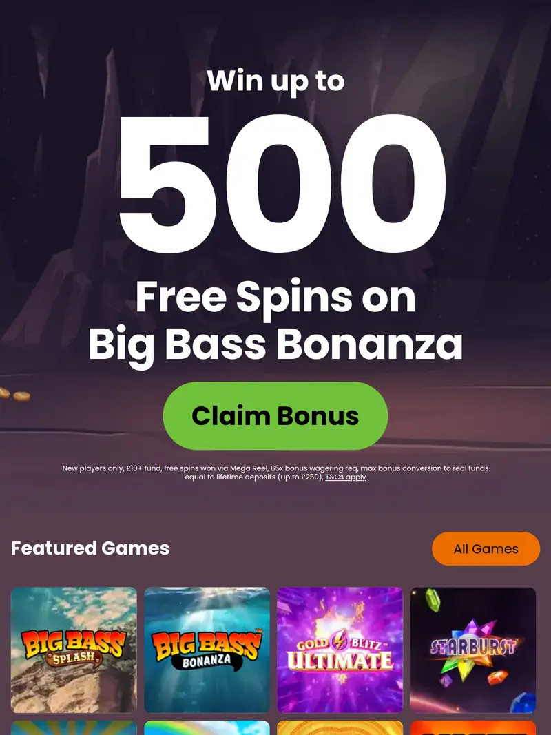 Mystery Wins - homepage (tablet)