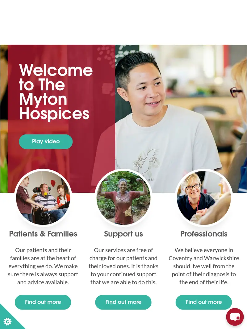 Myton Hospice - homepage (tablet)
