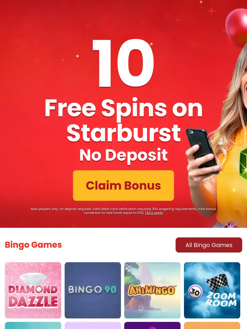 Nation Bingo - homepage (tablet)