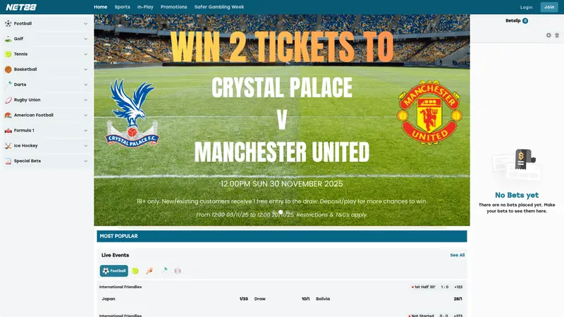 Net88 UK - homepage (desktop)