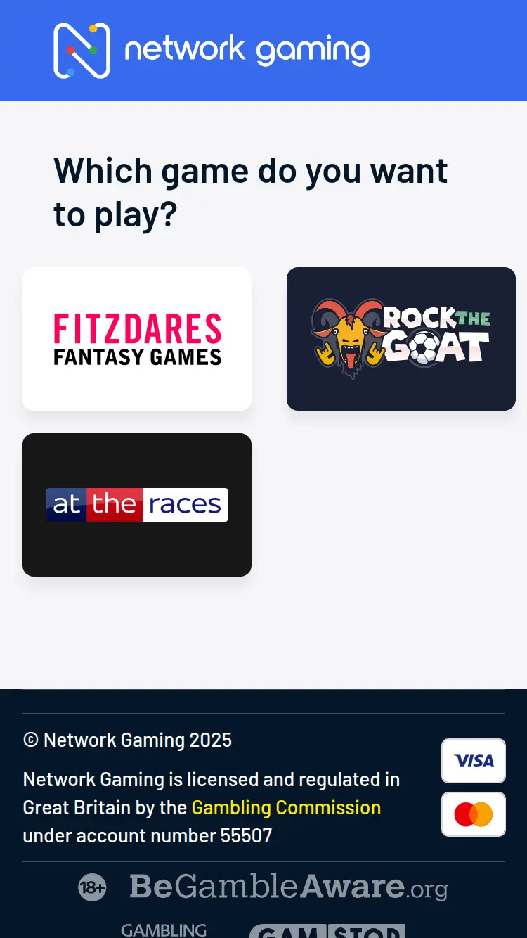 Network Gaming - homepage (mobile)