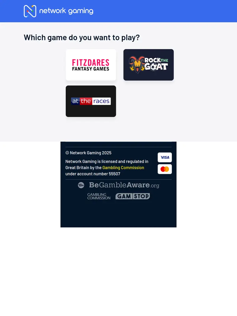 Network Gaming - homepage (tablet)